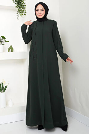 Sevgi Taşlı Ferace Haki HM2481