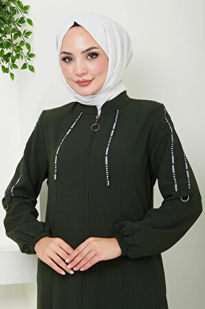 Şeritli Spor Ferace Haki HM2483
