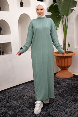 Fitilli Triko Elbise Mint HM2247