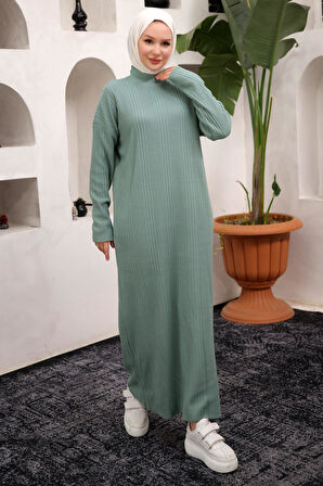 Fitilli Triko Elbise Mint HM2247