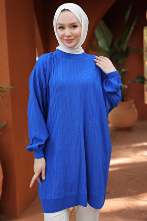 Balon Kol Triko Tunik Saks HM2519
