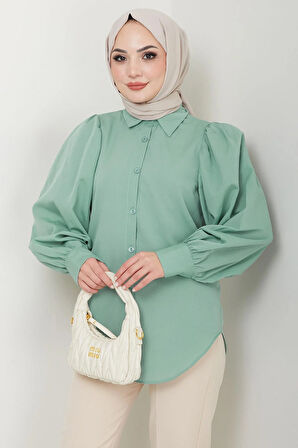 Balon Kol Gömlek Mint HM2639