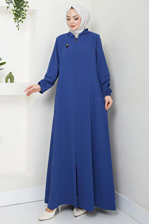 Kapüşonlu Ferace İndigo HM2259