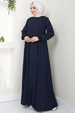 Büyük Beden Mevlana Ferace Lacivert HM02153
