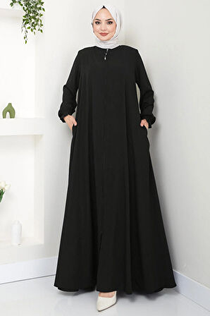Büyük Beden Mevlana Ferace Siyah HM02153