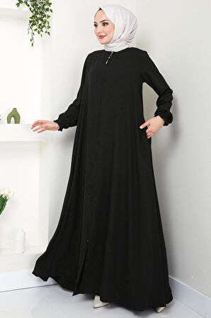 Büyük Beden Mevlana Ferace Siyah HM02153