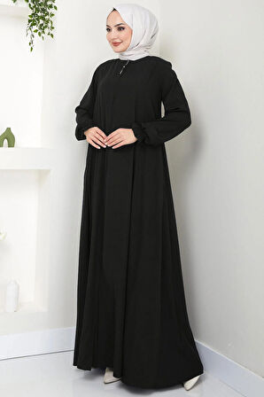 Büyük Beden Mevlana Ferace Siyah HM02153