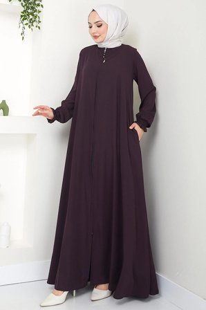 Büyük Beden Mevlana Ferace Mürdüm HM02153
