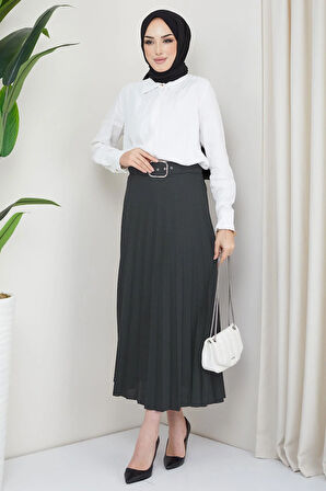 Kemerli Piliseli Etek Füme HM2104