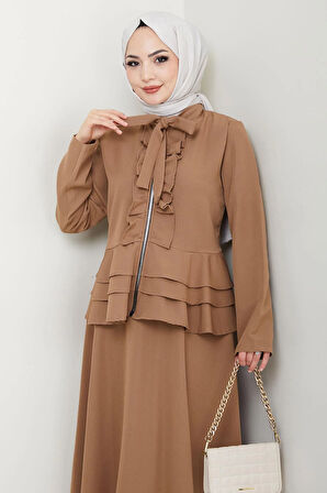 Fırfırlı Etekli Takım Vizon HM2722