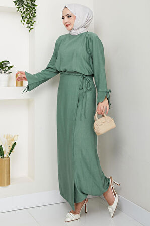 Bağcık Detaylı Etekli Takım Mint HM2724