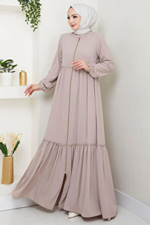 Büzgü Detaylı Ferace Bej HM2034