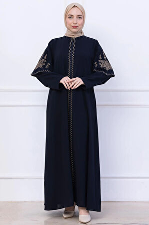 Nakış Detaylı Ferace Lacivert HM2733