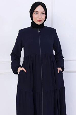 Kat Kat Büzgülü Ferace Lacivert HM2735