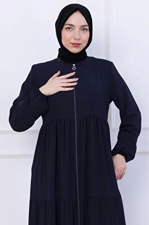 Kat Kat Büzgülü Ferace Lacivert HM2735