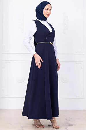 Kemerli Düğmeli Jile Lacivert HM2741