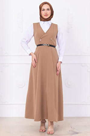 Kemerli Düğmeli Jile Vizon HM2741