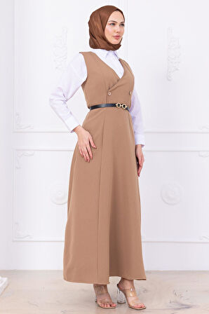 Kemerli Düğmeli Jile Vizon HM2741