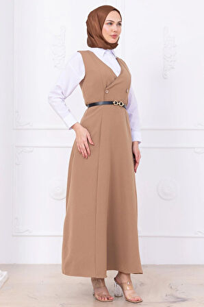 Kemerli Düğmeli Jile Vizon HM2741