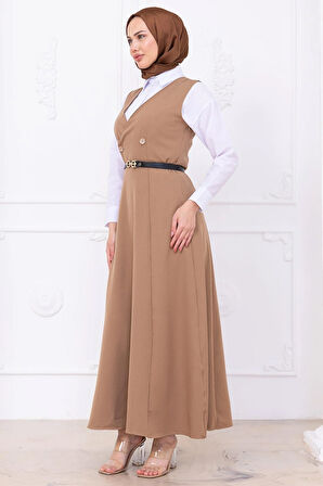 Kemerli Düğmeli Jile Vizon HM2741
