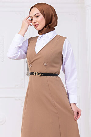 Kemerli Düğmeli Jile Vizon HM2741