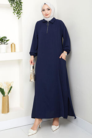 Yarım Fermuarlı Cepli Ayrobin Takım Lacivert HM2759