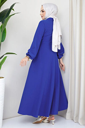 Kuşaklı Mevlana Elbise Mavi HM2105
