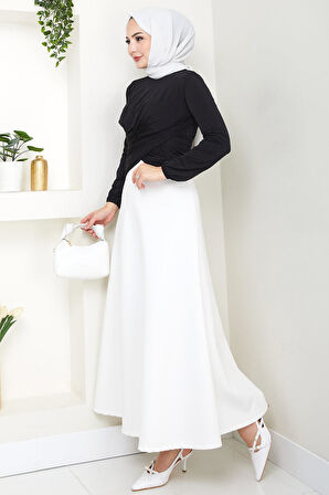 Bisiklet Yaka Büzgülü Sandy Bluz Siyah HM2765