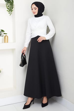 Bisiklet Yaka Büzgülü Sandy Bluz Beyaz HM2765
