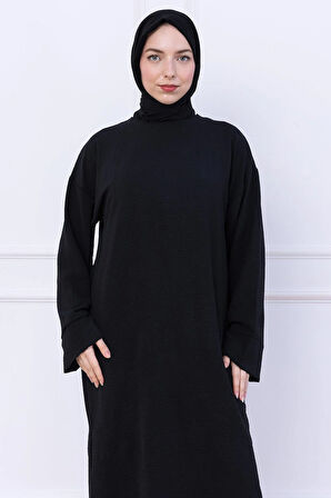 Uzun Tunikli Ayrobin Takım Siyah HM2770