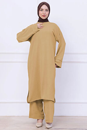 Uzun Tunikli Ayrobin Takım Camel HM2770