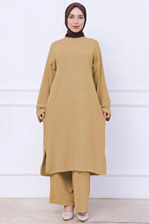 Uzun Tunikli Ayrobin Takım Camel HM2770