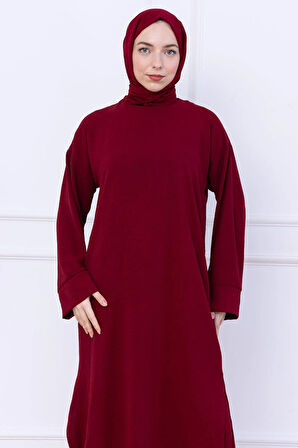 Uzun Tunikli Ayrobin Takım Bordo HM2770