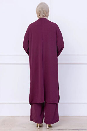 Uzun Tunikli Ayrobin Takım Mürdüm HM2770