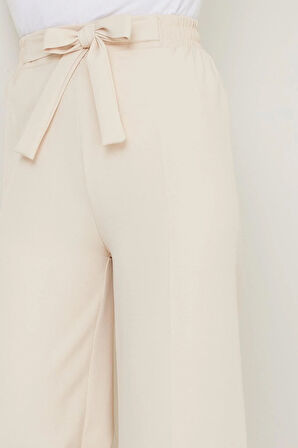 Bağlamalı Pantolon Bej HM2782