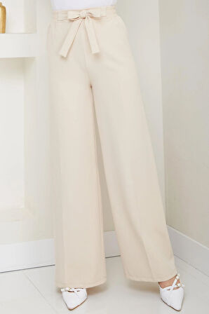 Bağlamalı Pantolon Bej HM2782