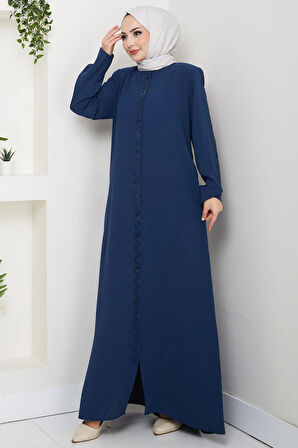 Zikzak Taşlı Ferace Petrol HM2848