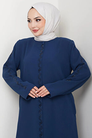 Zikzak Taşlı Ferace Petrol HM2848