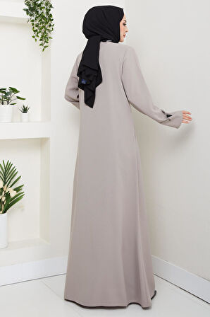 Gizli Patlı Taşlı Ferace Bej HM2851