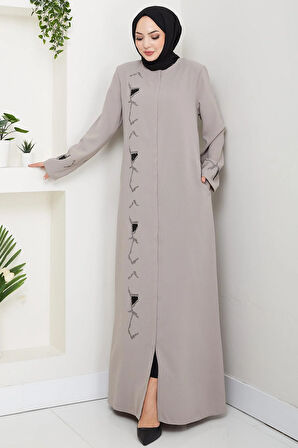 Gizli Patlı Taşlı Ferace Bej HM2851