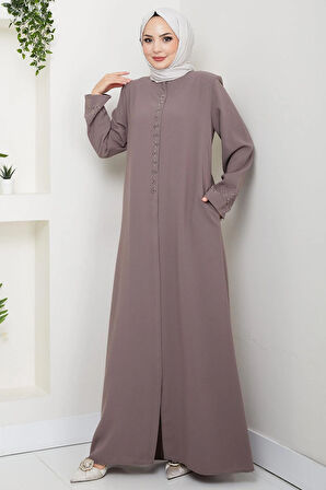 Gizli Patlı Çiçek Taşlı Ferace Vizon HM2859