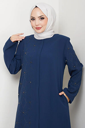 Gizli Patlı Yarım Taşlı Ferace Petrol HM2860