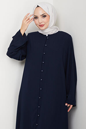 Kolu Pensli Düğmeli Ferace Lacivert HM2861