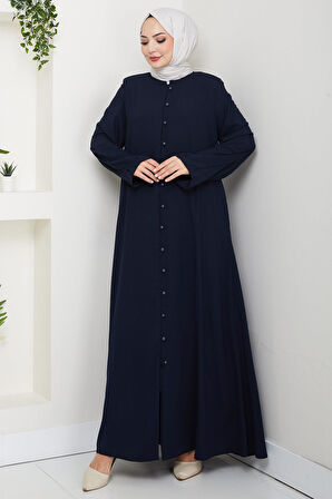 Kolu Pensli Düğmeli Ferace Lacivert HM2861