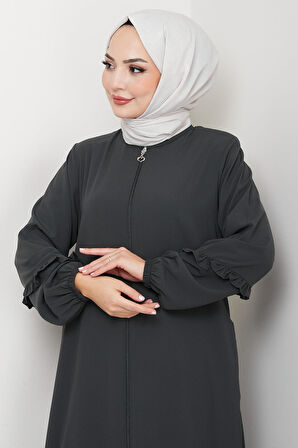 Kolu Volanlı Ferace Füme HM2862