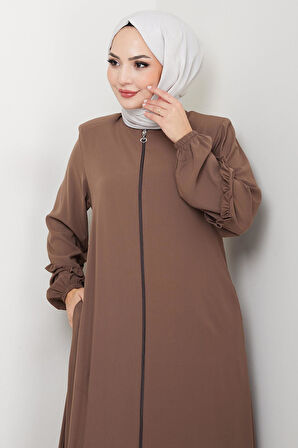 Kolu Volanlı Ferace Kahverengi HM2862