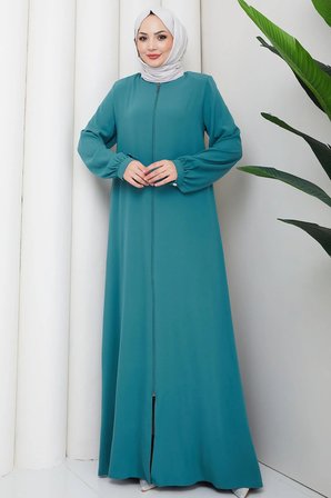 Arkası Piliseli Ferace Mint HM2906