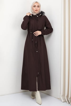 İçi Kürklü Tam Boy Bondit Mont Kahverengi HM2331