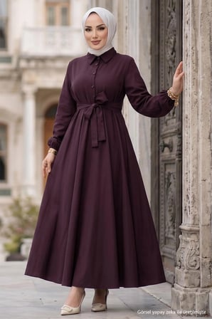 Kuşaklı Mevlana Elbise Mürdüm HM2105