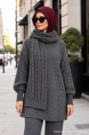 Atkılı Triko Takım Antrasit HM2960
